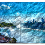 Összegyűrt hatás 03 - Természeti fotó a Niagara-vízesésről melynek az összegyűrt textúra fizikai mélységet ad a látványnak.